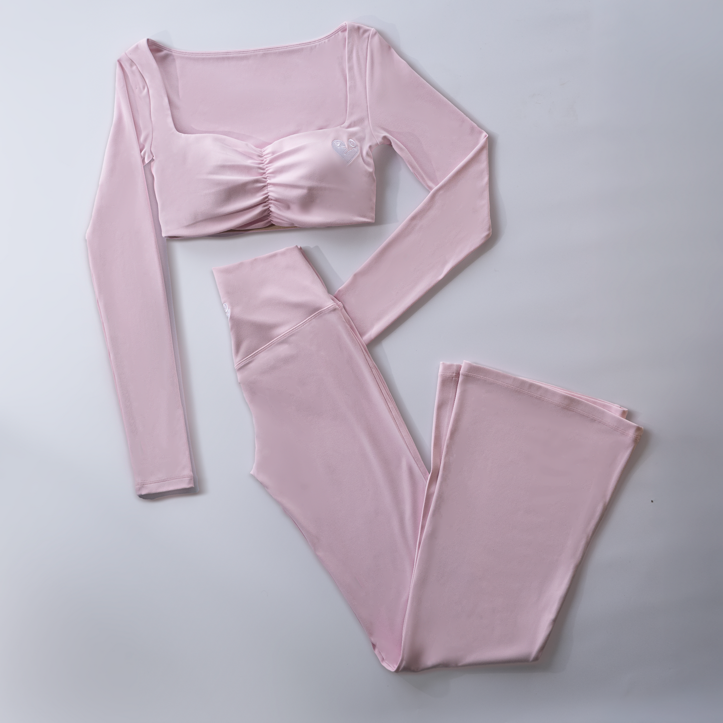 Women’s Long Sleeve Crop Top & High-Waisted Pants Set